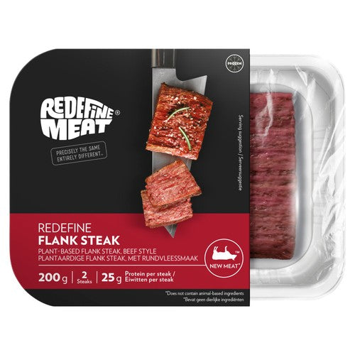 REDEFINE MEAT plant-based flank steak 2 x 100g, imported from the UK