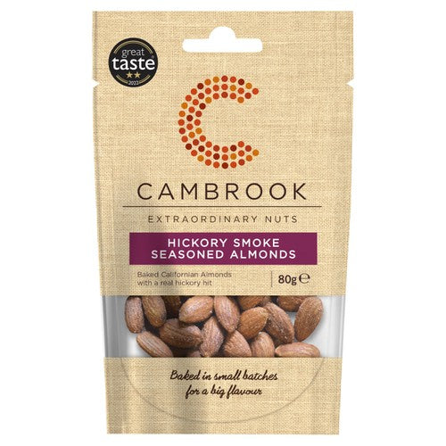 Cambrook hickory smoke seasoned almonds 80g - British product