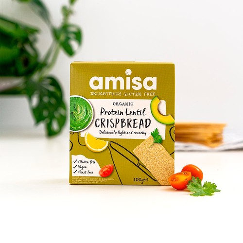Amisa Protein Lentil Crispbread 100g - British product