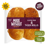 M&S gluten free tiger rolls 4 pack, imported from the UK