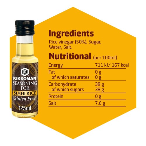 Kikkoman Gluten-Free Seasoned Sushi Rice Vinegar 125ml, UK version