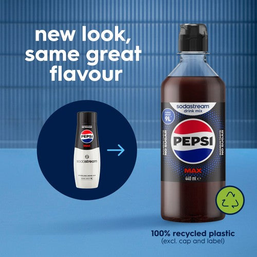 SodaStream Pepsi Max cola syrup 440ml (British brand)