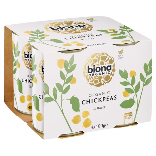Biona Organic Canned Chickpeas 4 x 400g - British product