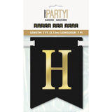 Gold & Black Happy New Year Pennant Banner