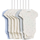 MS Dog Bodysuit 7 Pack 0-3 Months Blue
