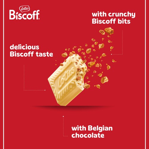 Lotus Biscoff white chocolate bar with Biscoff cream 180g, UK version