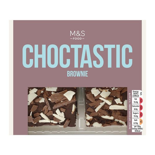 M&S Milk, White & Dark Chocolate Brownies, imported from the UK