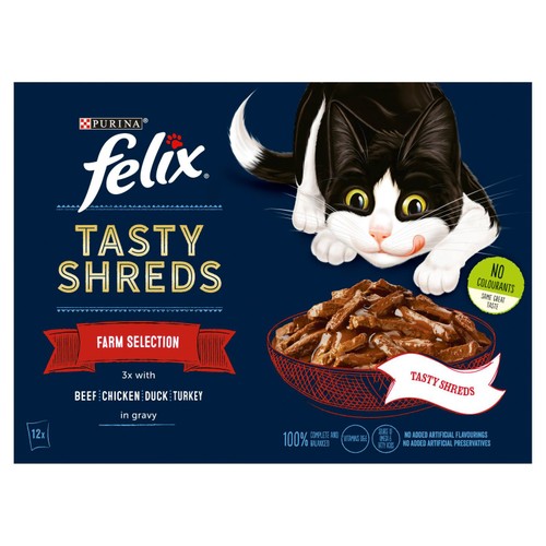 Felix Tasty Shreds Farm Selection in Gravy Wet Cat Food