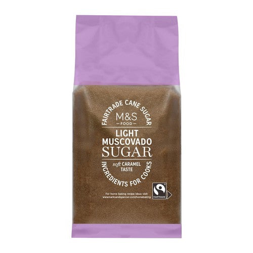 M&S Light Muscovado Brown Sugar 500g, imported from the UK