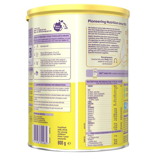 SMA Pro 3 toddler milk powder 800g (British brand)