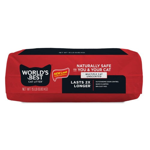 Worlds Best unscented clumping cat litter 6.8kg (British brand)