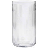 M&S clear ribbed glass cylinder vase 27cm (British brand)