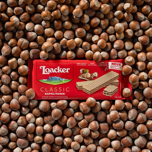 Loacker hazelnut cream filled wafers, UK version