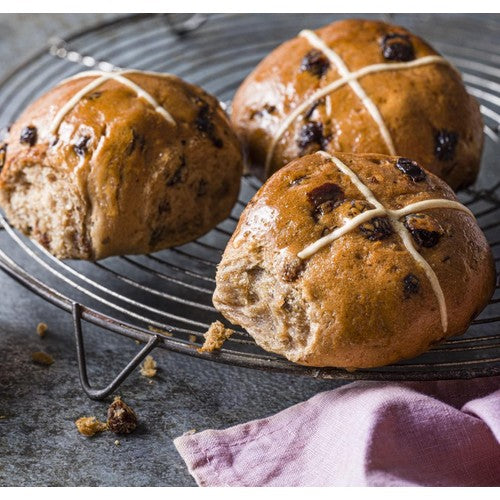 M&S gluten-free hot cross buns 4 per pack, imported from the UK