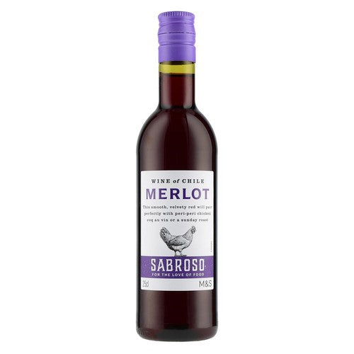 M&S Merlot red wine small bottle 125ml, imported from the UK