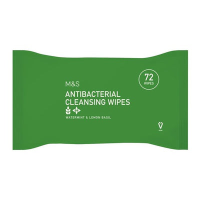 M&S M&S Watermint & Lemon Basil Antibacterial Cleansing Wipes 72 per pack- Buy online at McGrocer