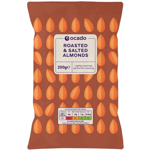 Ocado roasted and salted almonds 200g, imported from the UK