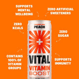 Vital peach sparkling vitamin water 4 x 330ml (British brand)