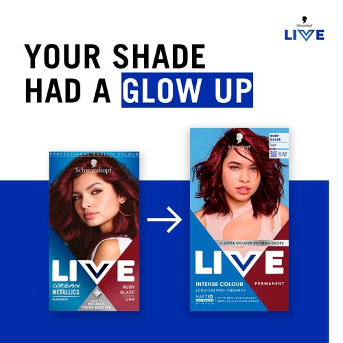 Schwarzkopf permanent hair dye Ruby Glaze box - British product