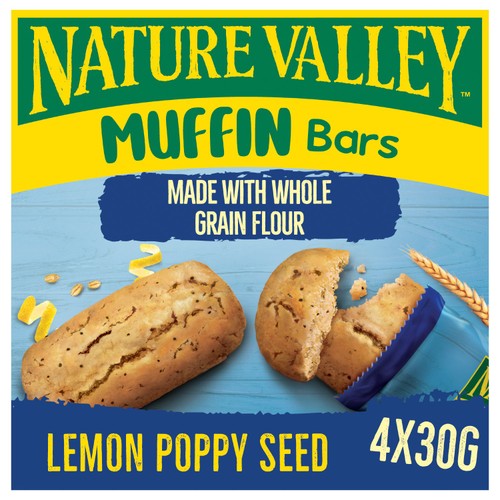 Nature Valley lemon poppy seed bars 4x30g imported from the UK
