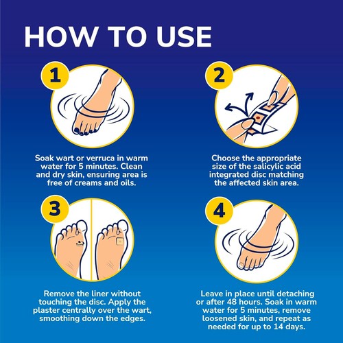 Scholl wart and verruca plaster medicated pads (British brand)