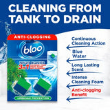 Bloo toilet cleaner block anti-clog pine scent 2x50g - British product