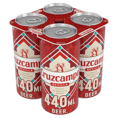 M&S Cruzcampo Spanish Lager Beer 4 x 440ml Cans- Buy online at McGrocer