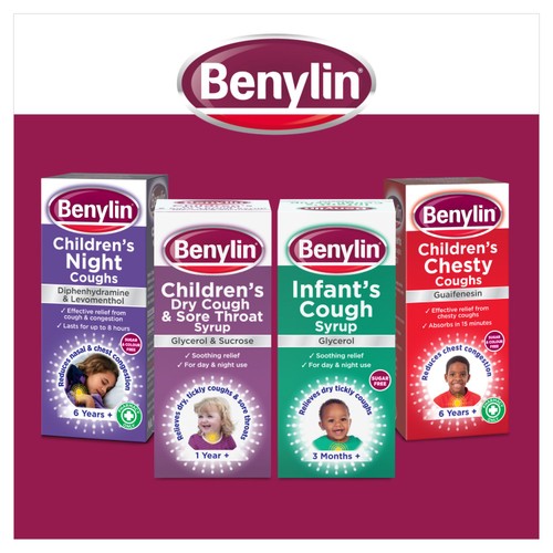 Benylin Childrens Dry Cough Syrup Blackcurrant 125ml - British product