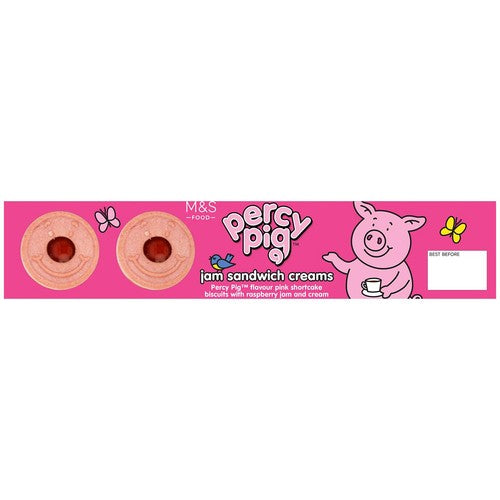 M&S Percy Pig jam sandwich creams biscuits 150g, imported from the UK