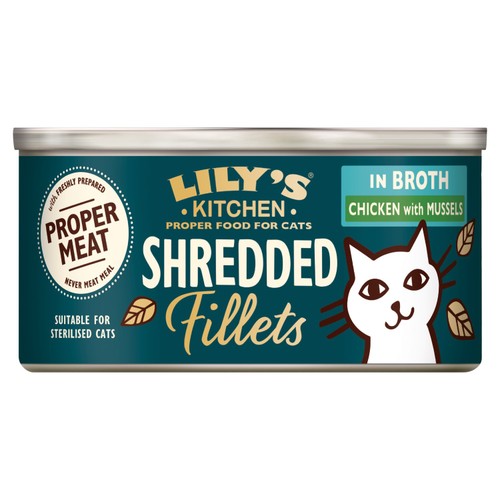 Lily's Kitchen shredded chicken and mussels wet cat food 70g, UK version