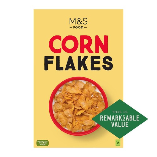 M&S corn flakes breakfast cereal 500g, imported from the UK
