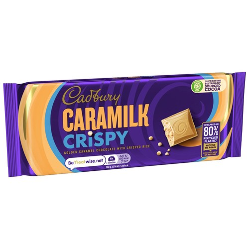 Cadbury Caramilk Crisp white chocolate bar 85g - British product