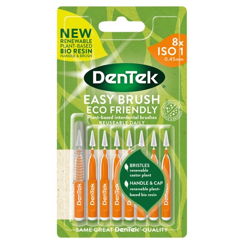 DenTek ECO Interdental Brushes ISO 1 Pack of 8 - British product