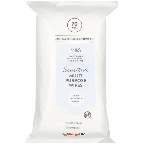 M&S sensitive antibacterial wipes 70 pack, imported from the UK