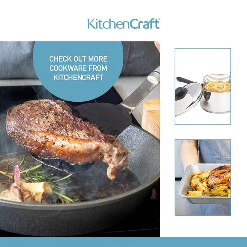 KitchenCraft large chip fryer with basket and lid 20cm, UK version