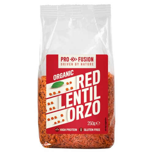 Profusion Red Lentil Orzo 250g, imported from the UK