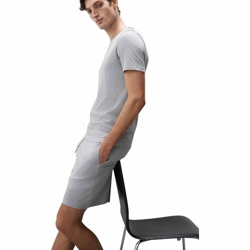 M&S Mens Autograph Pima Cotton Pyjama Shorts, L, Grey Marl