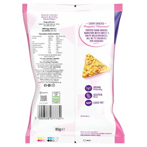Popworks Snack a Jacks Sweet & Salty popcorn 85g (British brand)