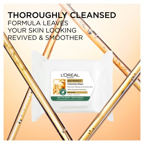 L'Oreal Paris Age Perfect Smoothing Cleansing Wipes 25 pack, UK version