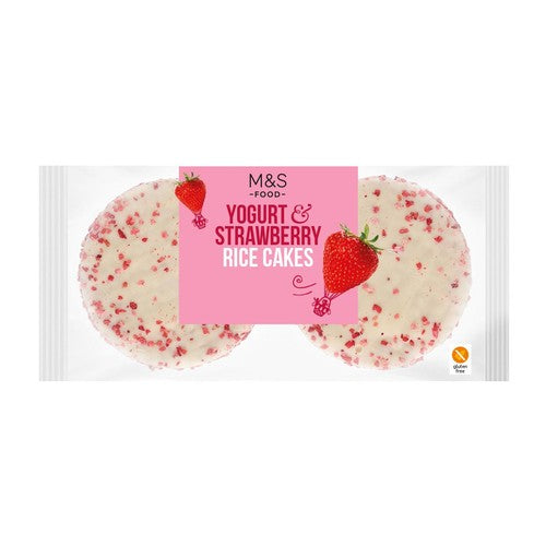 M&S yogurt and strawberry rice cakes 112g, imported from the UK