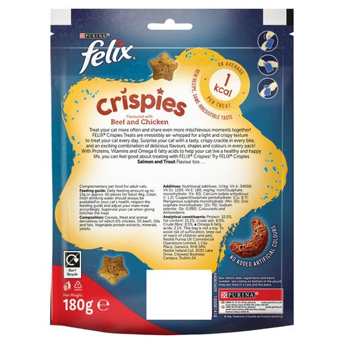 Felix Crispies chicken and beef cat treats 180g - British product