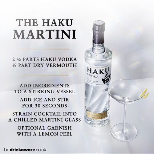 Haku Japanese Craft Vodka 70cl, UK version bottles