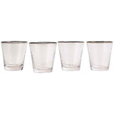 M&S Textured Platinum Rim Glass Tumblers 4-pack, imported from the UK