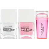 Nails Inc French Mani Hack Duo Nail Polish sheer pink and bold white shades 28ml, imported from the UK