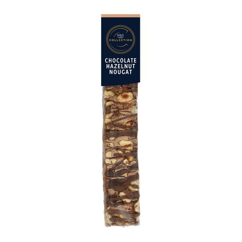 M&S dark chocolate hazelnut nougat bar 100g, imported from the UK