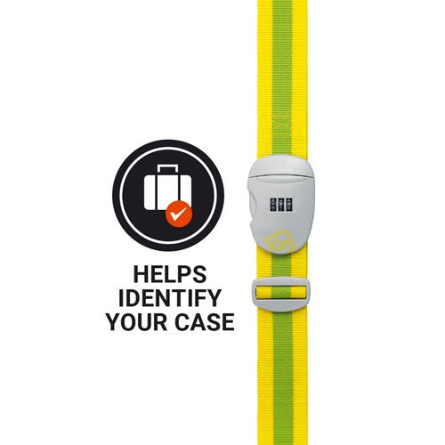 Go Travel yellow and green combi luggage strap, UK version