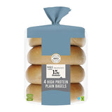 M&S High Protein Plain Bagels 4 Pack, imported from the UK