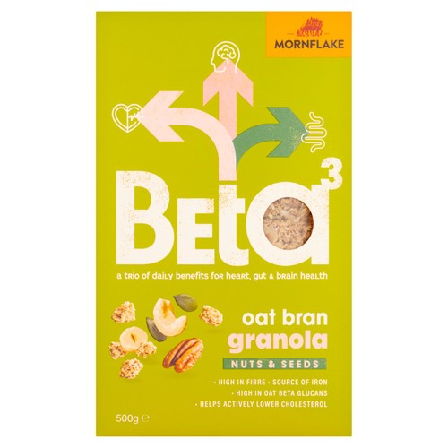 Mornflake Beta 3 Granola with nuts and seeds 500g, imported from the UK