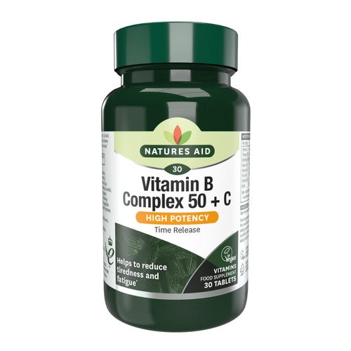 Natures Aid B Complex 50 Plus C tablets, imported from the UK