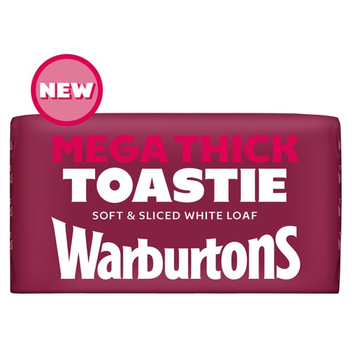 Warburtons Mega Thick Toastie white bread - British product